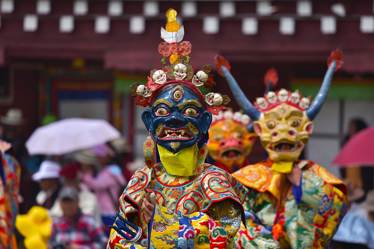 Mask Dance (Cham) Festival in Huiyuan Temple