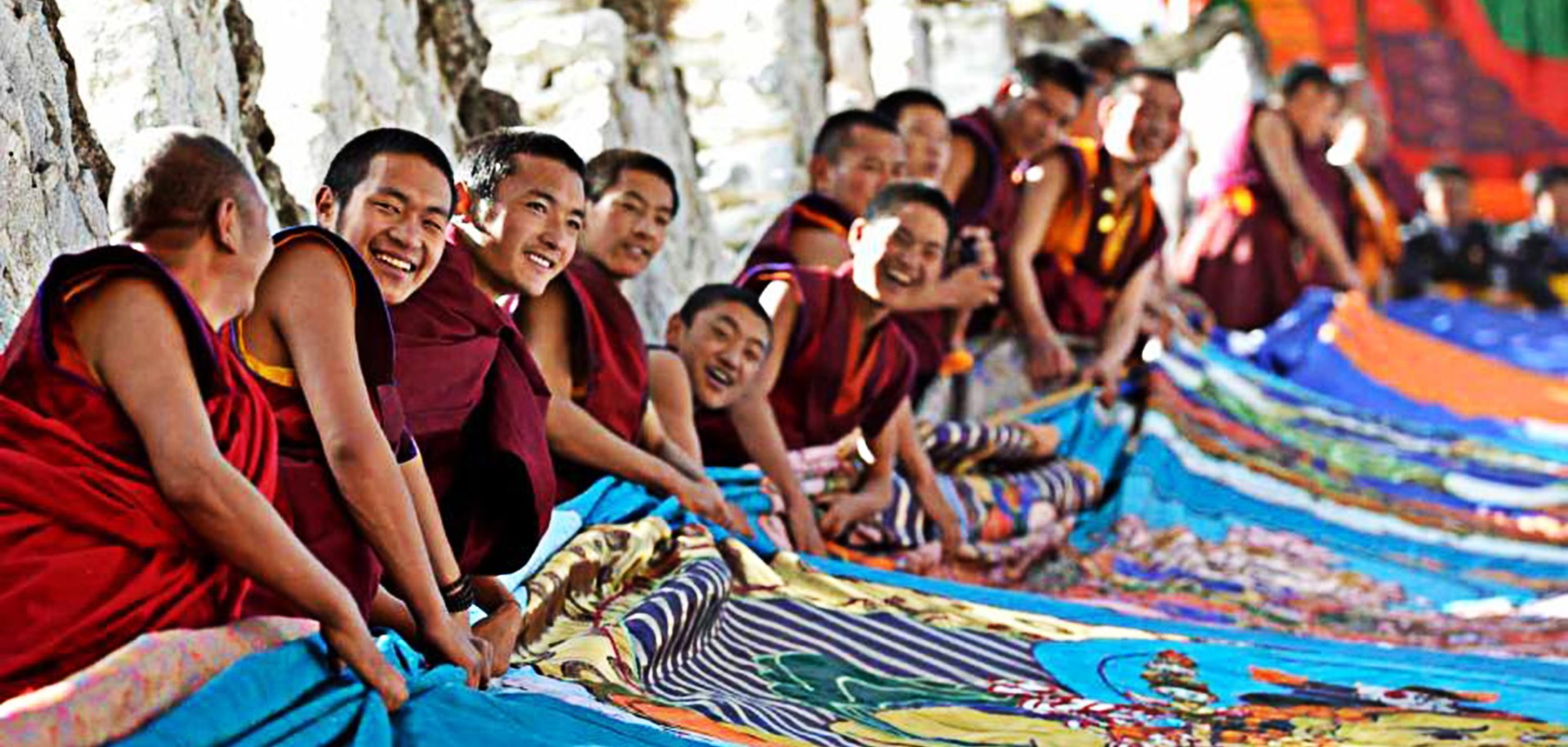 Festa di Thangka al Monastero di Tsurpu durante la preghiera Estiva