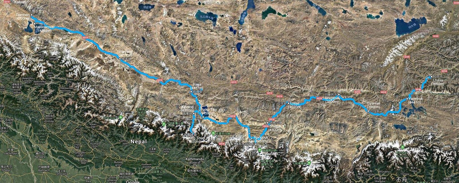 Viaggio in Moto a Noleggio da Lhasa a Kathmandu con Everest e Kailash