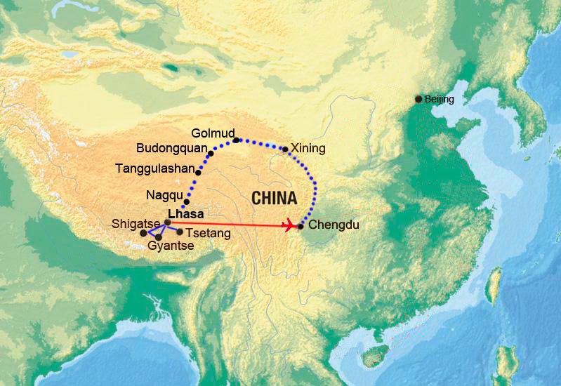 Punti Salienti del Tibet con il Treno del Tibet da Chengdu a Lhasa